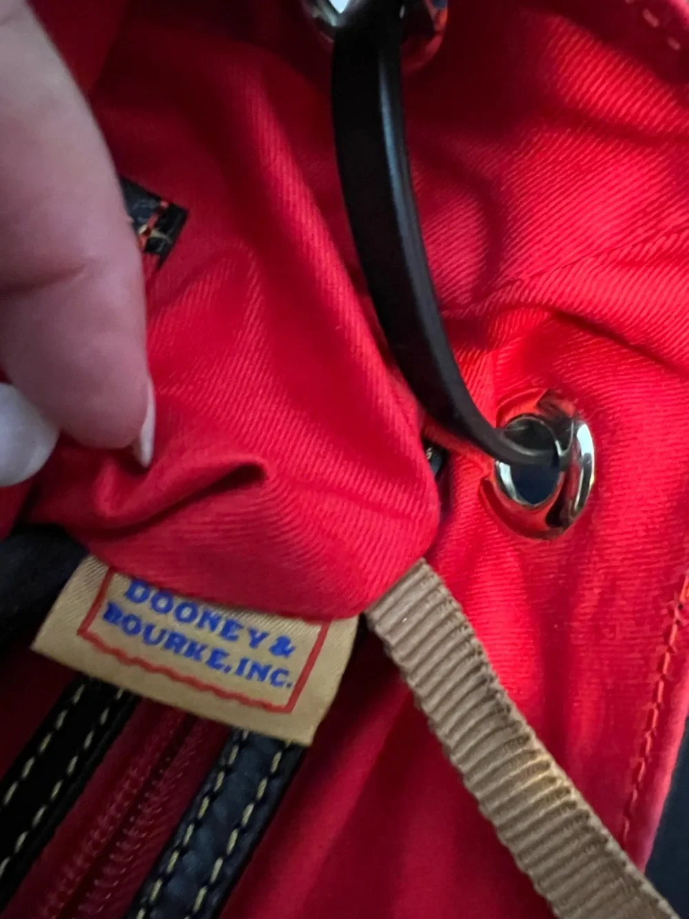 Dooney & Bourke Nylon Flap Backpack features a distinct braided top handle 🌹 - Picture 5 of 13